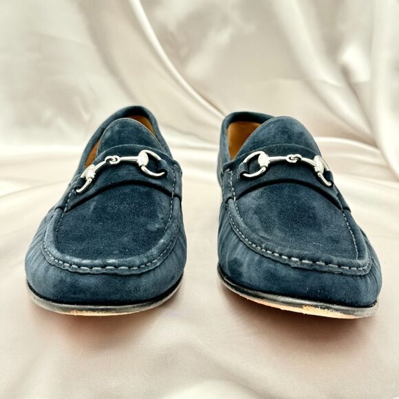 Peter Huber Ascot Classic Blue Suede Horsebit Men\'s Size 9.5 Loafers main image 12